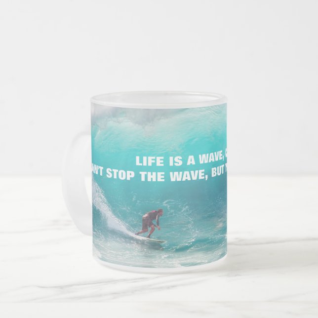 SURF QUOTE POSTER Two-Tone COFFEE MUG (Front Left)