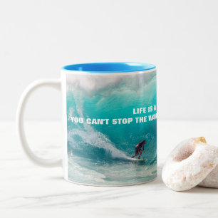 SURF QUOTE POSTER Two-Tone COFFEE MUG