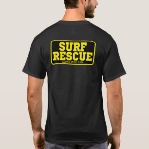 SURF RESCUE BLK back print T-Shirt