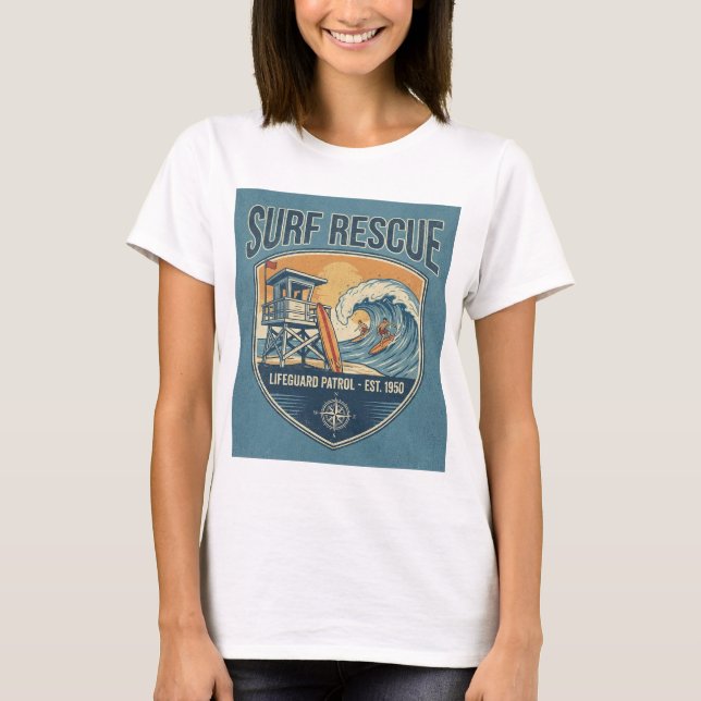 Surf Rescue Lifeguard Patrol Est 1950 T-Shirt (Front)