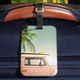 Surf Retro Beach Luggage Tag