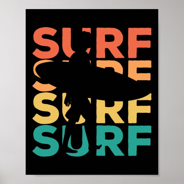 Surf - Retro Vintage Surfing - Surfer  Poster (Front)