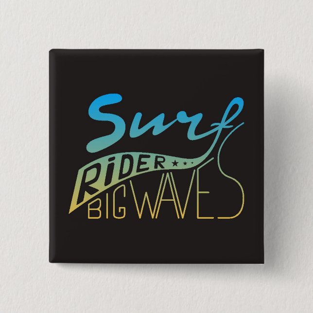 Surf Rider Big Waves 15 Cm Square Badge (Front)