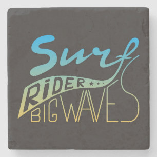 Surf Rider Big Waves Stone Coaster