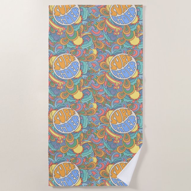 Surf Rider Pattern Beach Towel (Front)