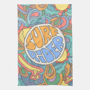 Surf Rider Pattern Tea Towel