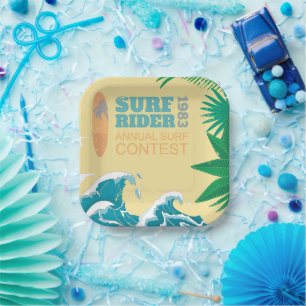 Surf Rider Surf Contest 1983 Paper Plate