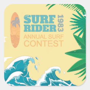 Surf Rider Surf Contest 1983 Square Sticker