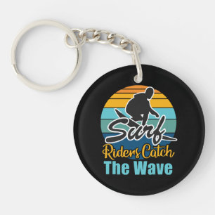 Surf Riders Catch the Waves Key Ring