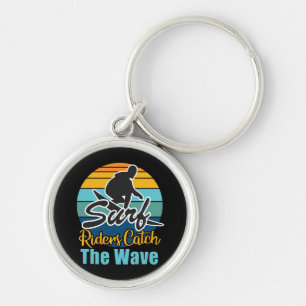 Surf Riders Catch the Waves Key Ring