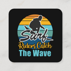 Surf Riders Catch the Waves Square Business Card