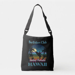 Surf riders Club, Surfing Paradise, Hawaii Crossbody Bag