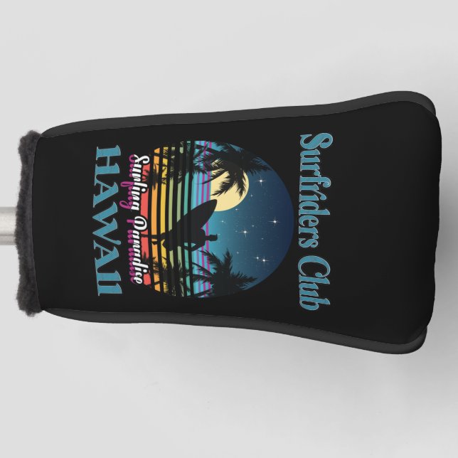 Surf riders Club, Surfing Paradise, Hawaii Golf Head Cover (Front)