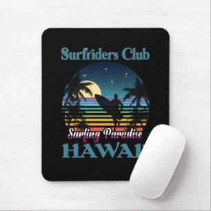 Surf riders Club, Surfing Paradise, Hawaii Mouse Mat