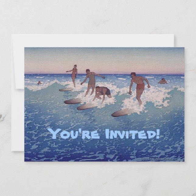 'Surf-Riders, Honolulu' - Birthday Invitation (Front)