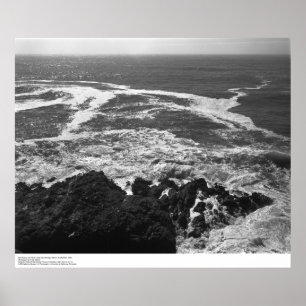 Surf, Rocks, and Foam Lines Near Bodega Station Poster