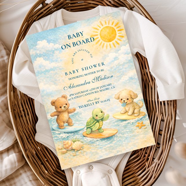 Surf’s Up Baby Shower Invitation (Creator Uploaded)