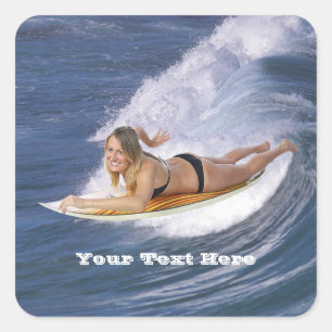 Surf’s Up!  Catch The Wave! Square Sticker