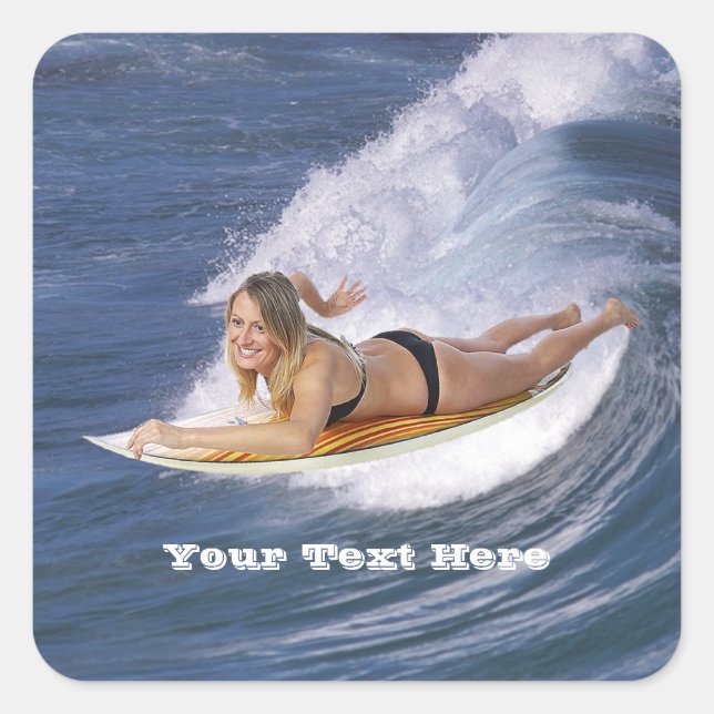 Surf’s Up!  Catch The Wave! Square Sticker (Front)