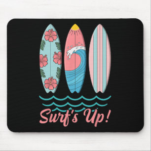 Surf’s Up Cute Surfboard Summer Beach Hawaii Wave Mouse Mat
