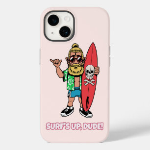 Surf’s Up Dude Bearded Cartoon Surfer Case-Mate iPhone 14 Case