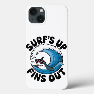 Surf’s Up, Fins Out - Cool Surfing Design iPhone 13 Case