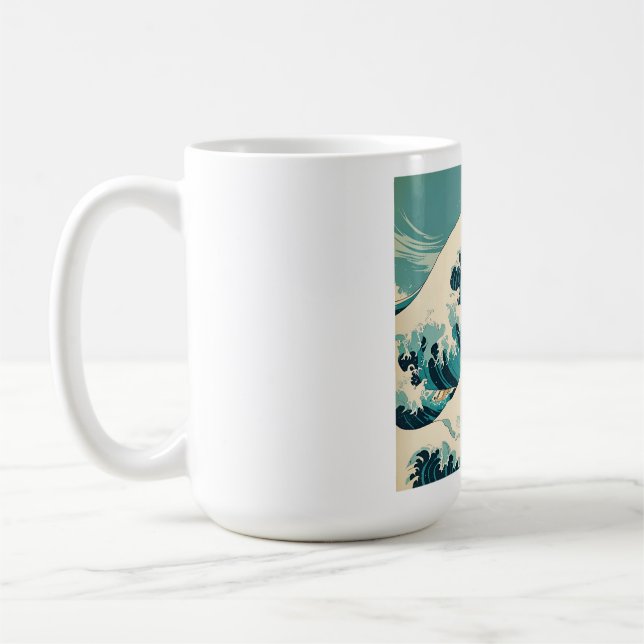 Surf’s Up Retro Wave Design Classic California  Coffee Mug (Left)