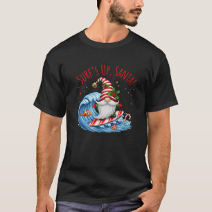 Surf s Up Santa Funny Christmas Gnome Premium T-Shirt