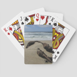 Surf Sand and Driftwood West Coast Landscape Beach Playing Cards