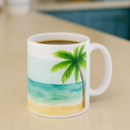 Surf Sand Palm Tree Coffee Mug