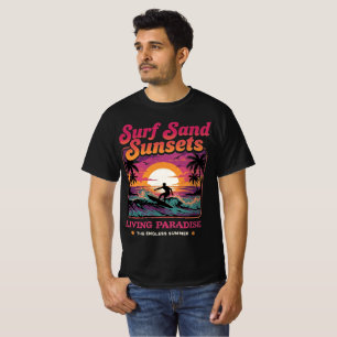 Surf Sand Sunsets Vintage Paradise T-Shirt