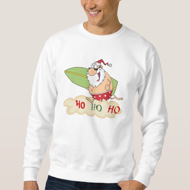 Surf Santa Beach Christmas Sweatshirt (Front)