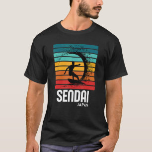 Surf Sendai Japan Beach Vintage Retro Surfing T-Shirt