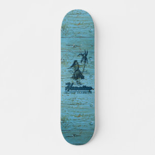 Surf Shack Hawaiian Faux Wood Skateboard