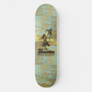 Surf Shack Hawaiian Faux Wood Skateboard