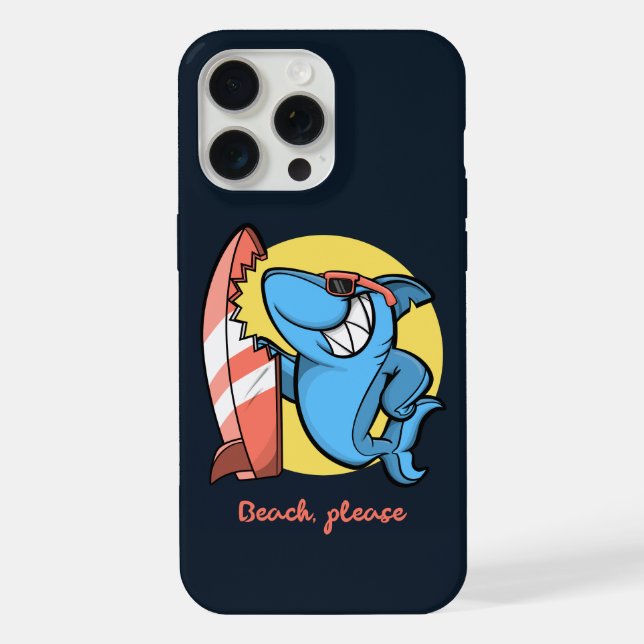 Surf Shark Beach Please iPhone Case (Back)