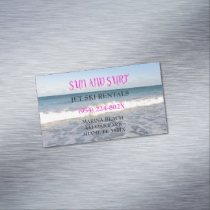 Surf Shop/Jet Ski Travel Ocean Beach Magnetic Business Card