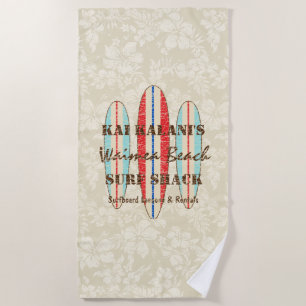 Surf Sign Customise Monogram Hawaiian Surfboards Beach Towel