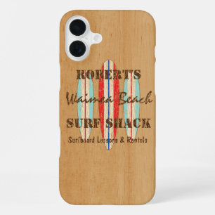 Surf Sign Customise Monogram Hawaiian Surfboards iPhone 16 Plus Case