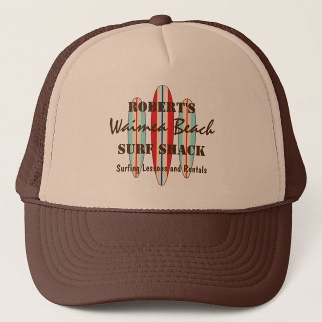 Surf Sign Customise Monogram Hawaiian Surfboards Trucker Hat (Front)