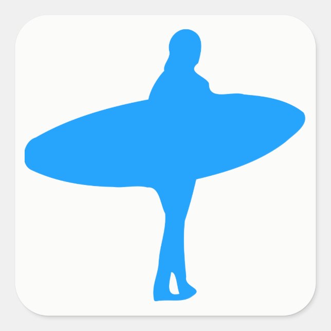 Surf Silhouette Square Sticker (Front)