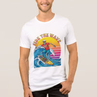 Surf Skeleton Ride the Wave | Cool Summer Beach T-