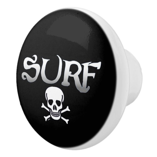 Surf Skull black ceramic knob (Right)