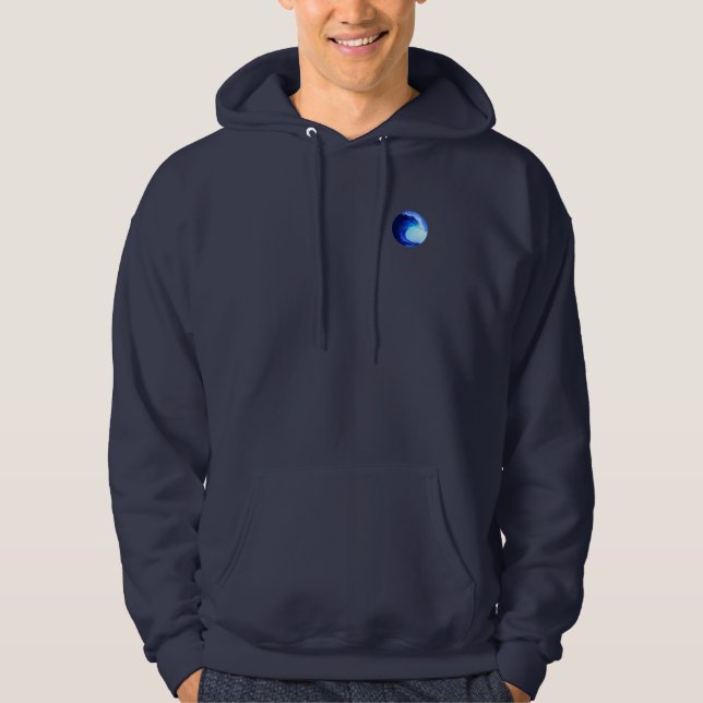 Surf style blue wave hoodie (Front)