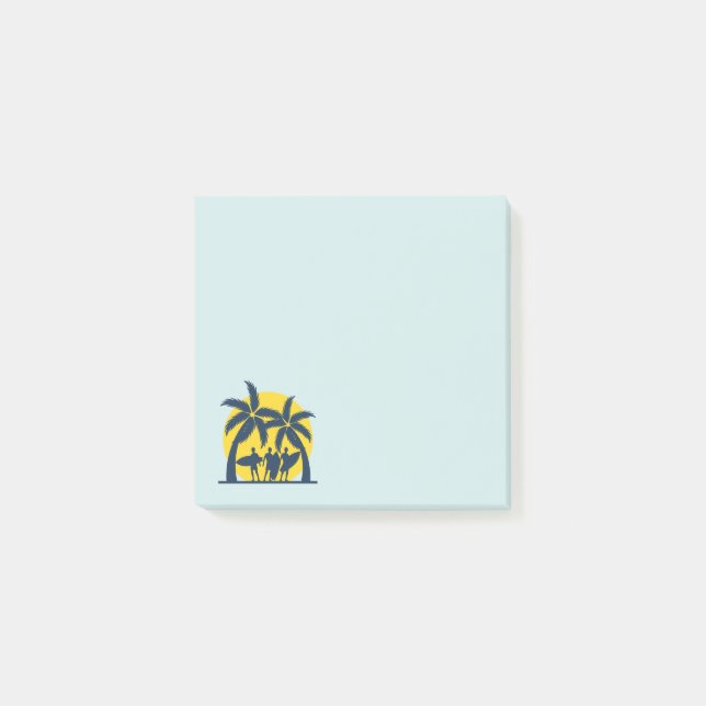 Surf sun and palm trees cool surf post-it notes (Front)