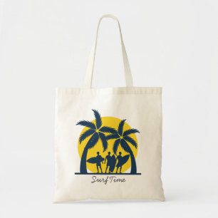 Surf sun and palm trees cool surf tote bag