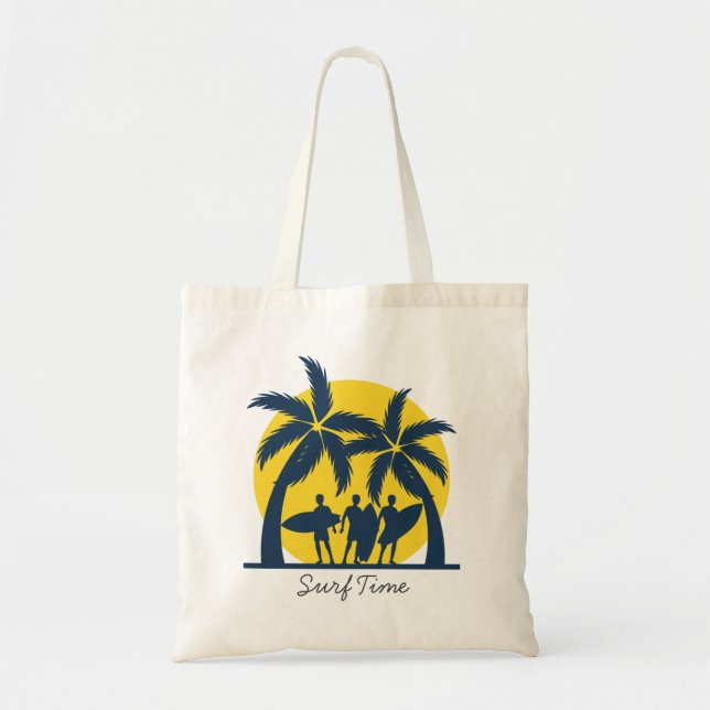 Surf sun and palm trees cool surf tote bag (Front)