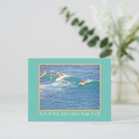SURF & SUN LET'S HAVE SOME FUN! / SURFERS Postcard