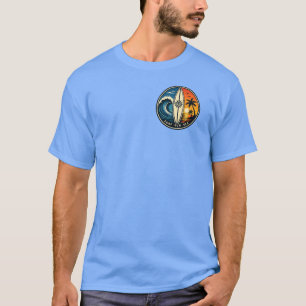 Surf Sun Sea Vintage Badge – Surfboard Sunset Wave T-Shirt
