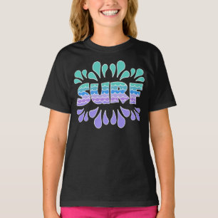 SURF-Surf with Waves, Colourful Surfing, Surfer T-Shirt
